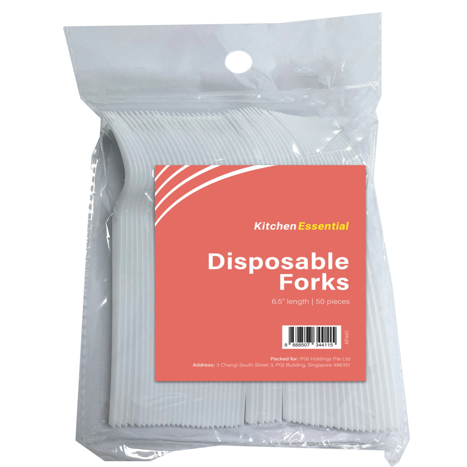 KITCHEN ESSENTIAL Disposable Forks 50PC/PACK 6.5" LENGTH